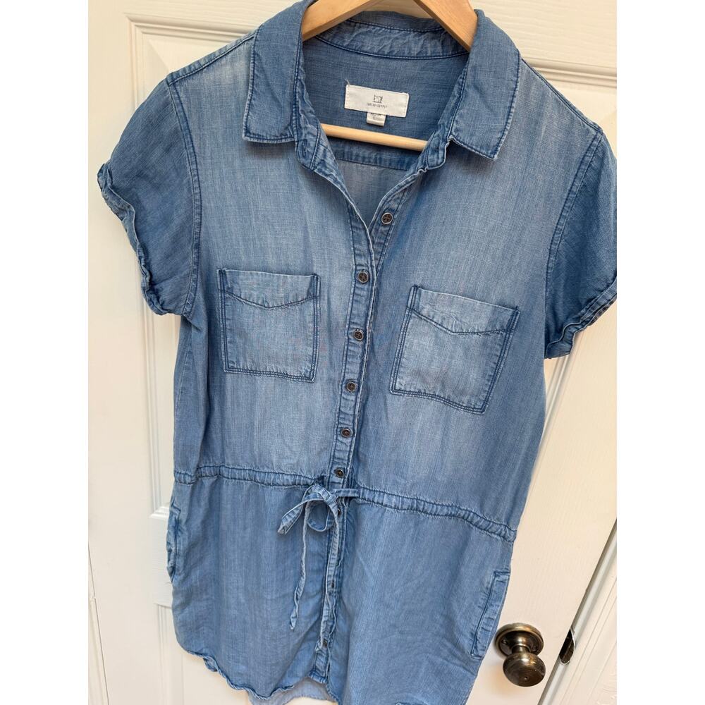 Thread & Supply Tencel Chambray Denim Dress Size Medium - Picture 2 of 7